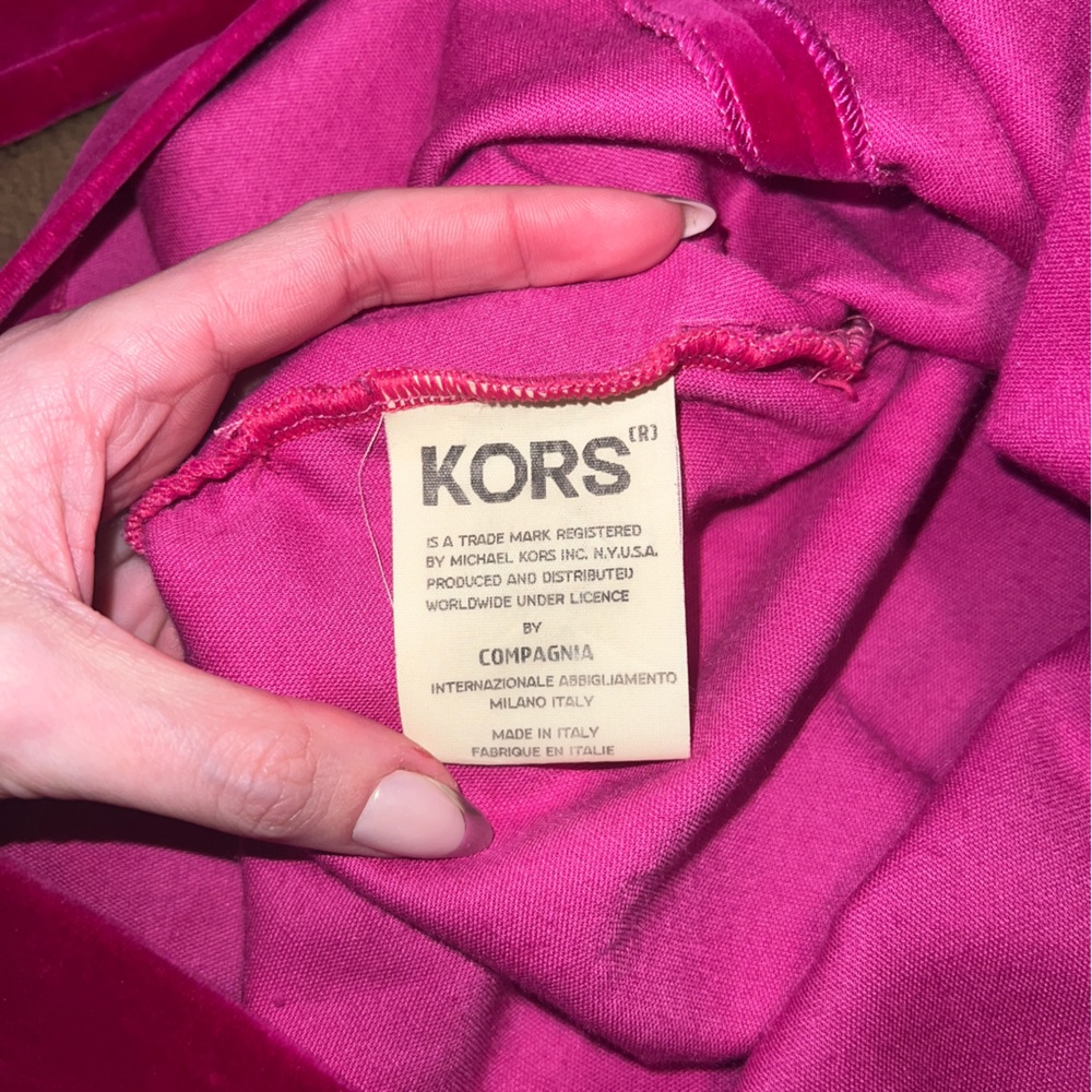 1990s Vintage Michael Kors Hot Pink Velour Mini Dress - Size Small - Picture 10 of 11